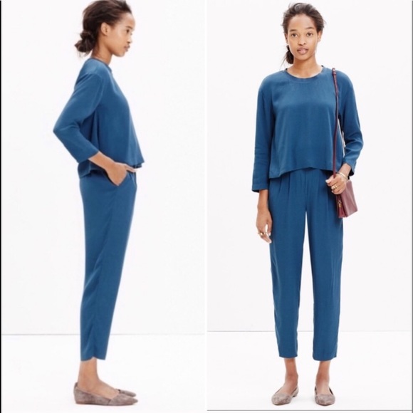 Madewell Pants - Madewell Clermont overlay jumpsuit Small teal